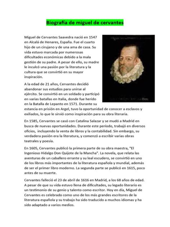Miguel Cervantes - Bio, Age, Wiki, Facts and Family